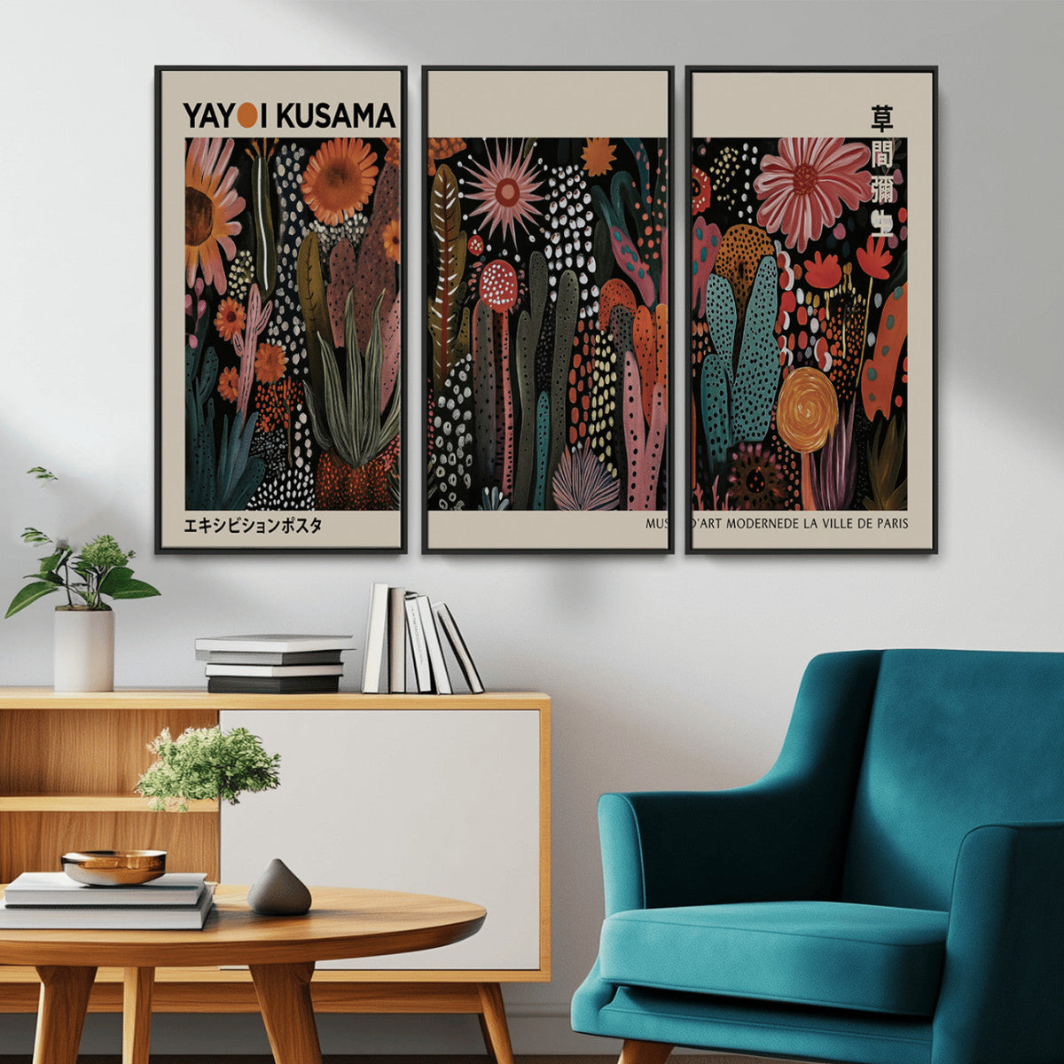 Modern Japanese Wall Art Canvas Print – Framed Abstract