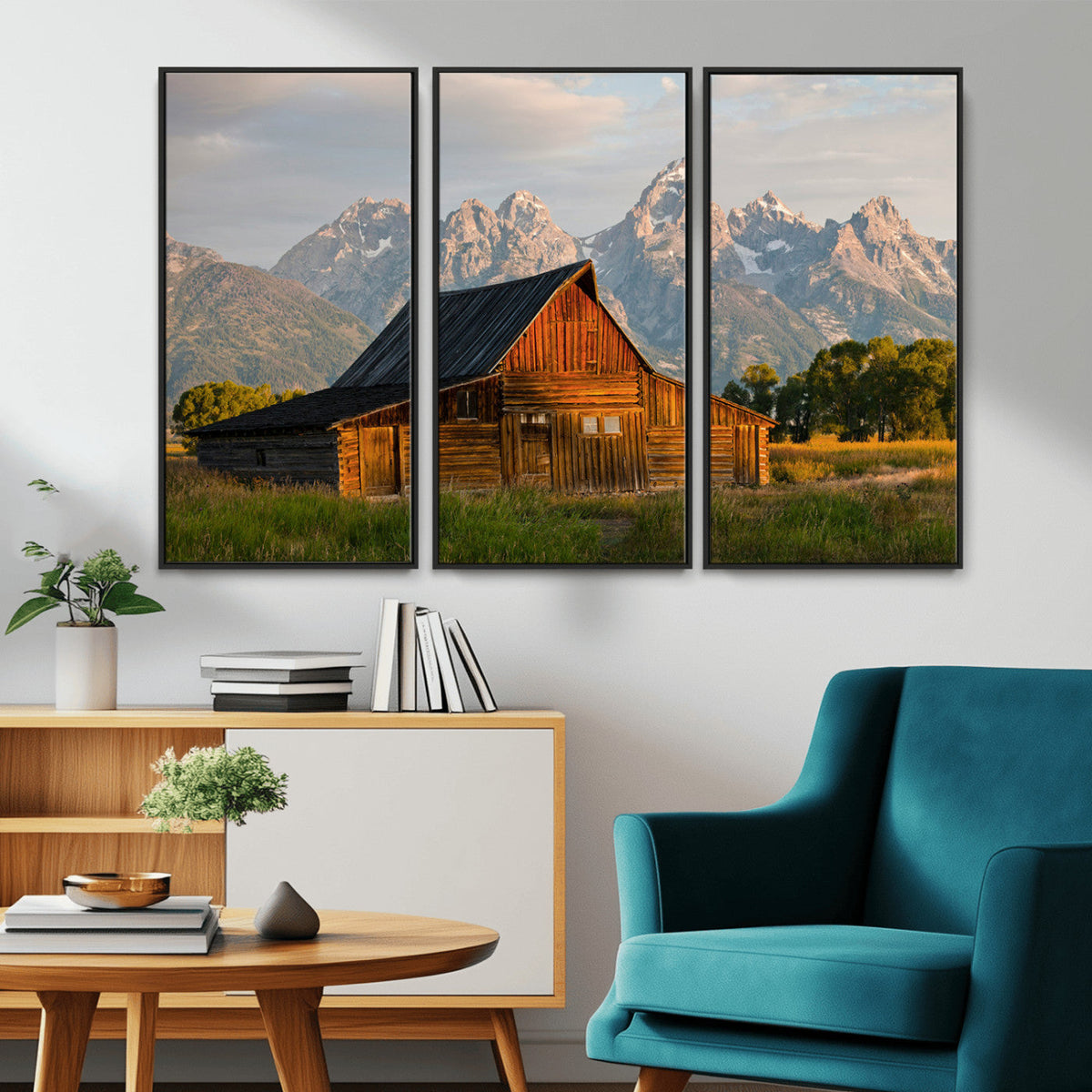 Rustic Barn Wall Art Canvas Print – Framed Grand Teton Park