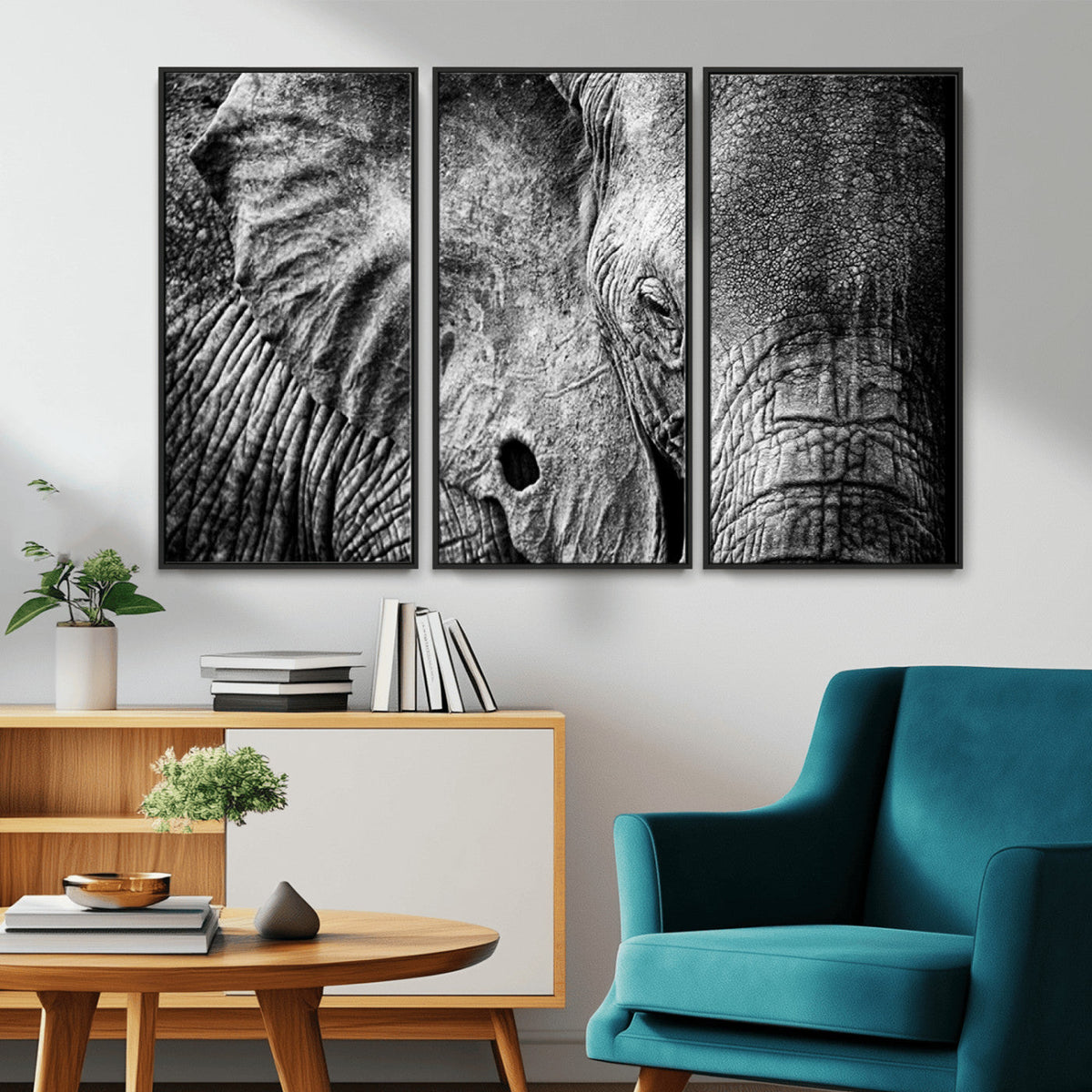 Wild Old Elephant Wall Art Canvas Print