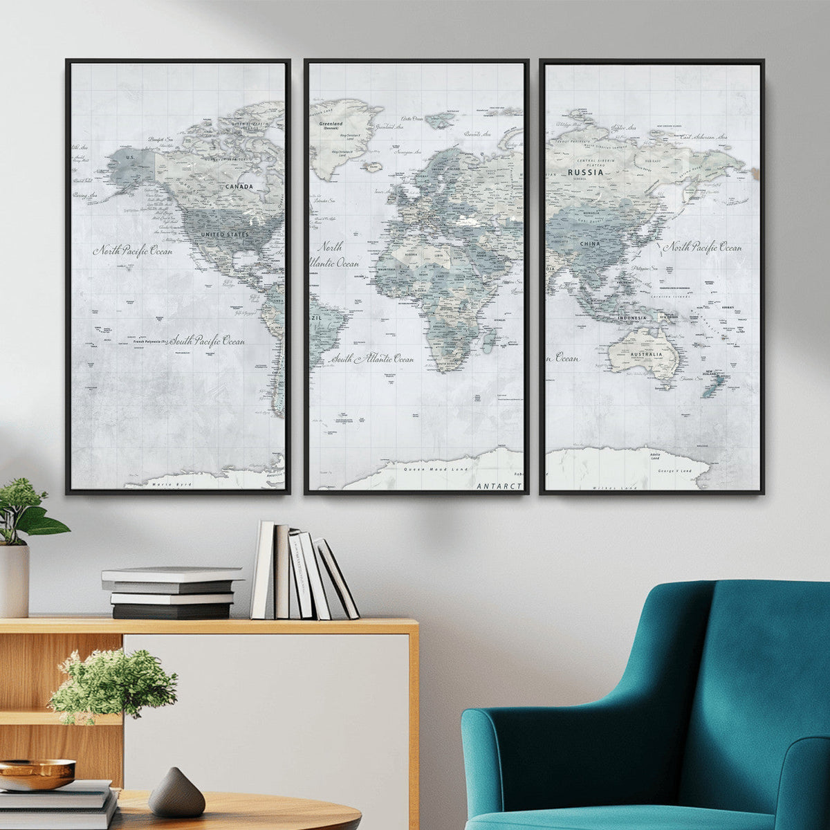 World Map Canvas Print – Detailed Map of the World Wall Art
