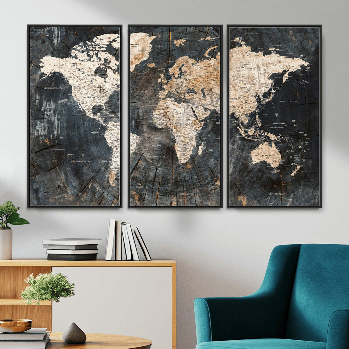 World Map Canvas Print – Detailed Map of the World Wall Art