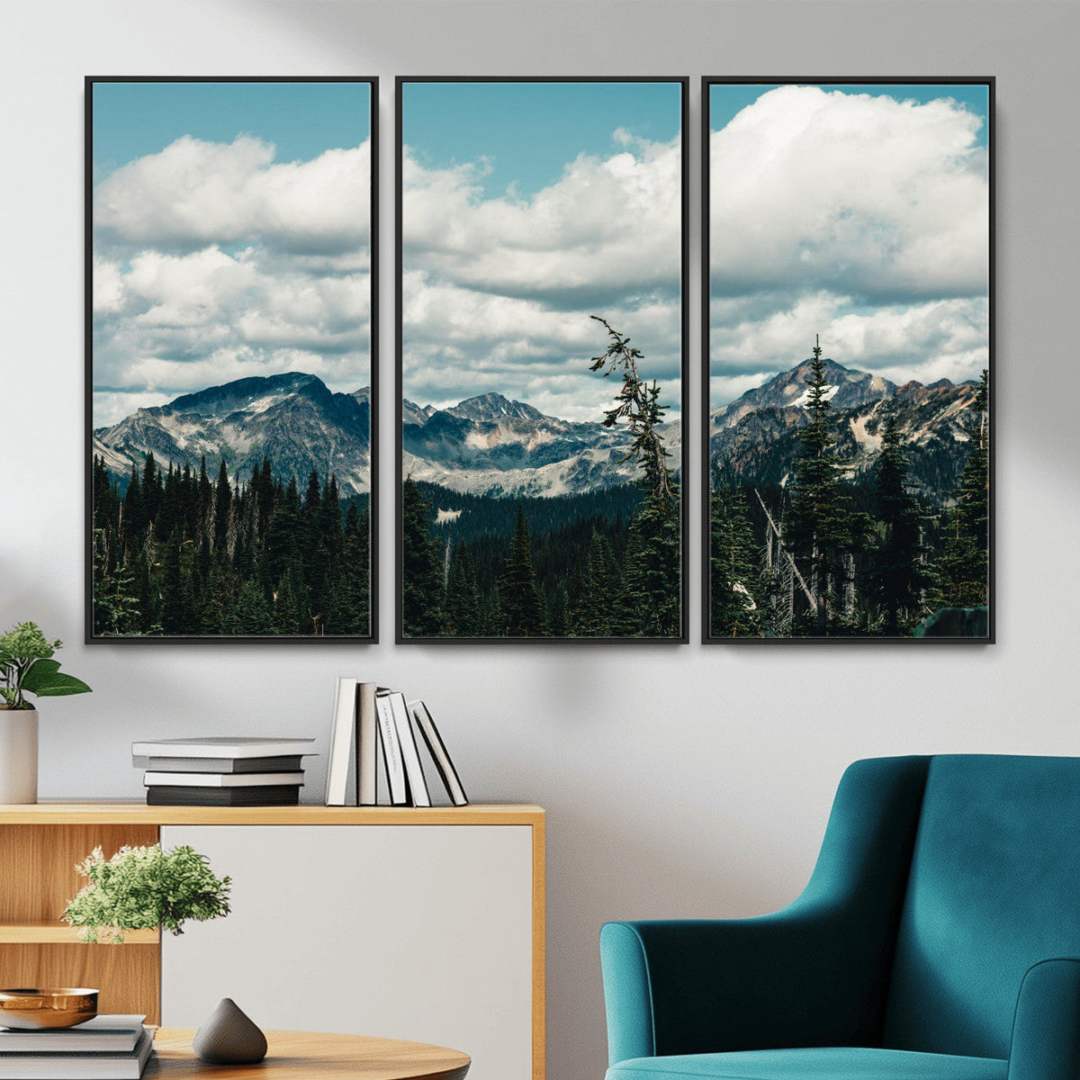 Mountain Forest Wall Art Canvas Print, Alpine Pine Tree
