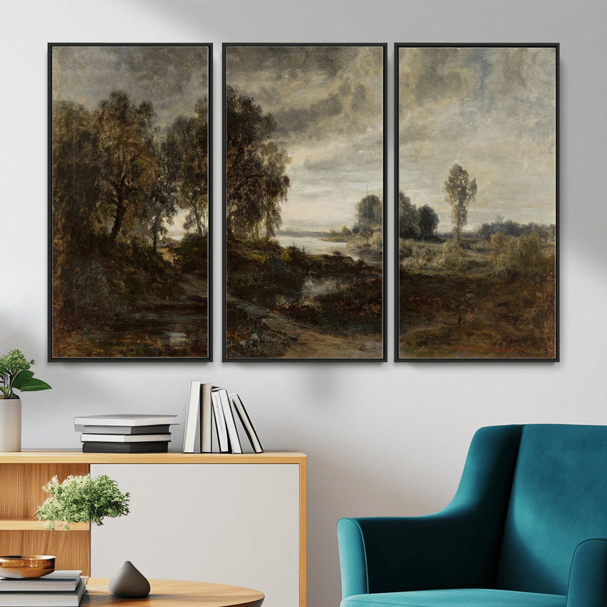 Adolf Dressler Landscape of the Oder River Wall Art Canvas