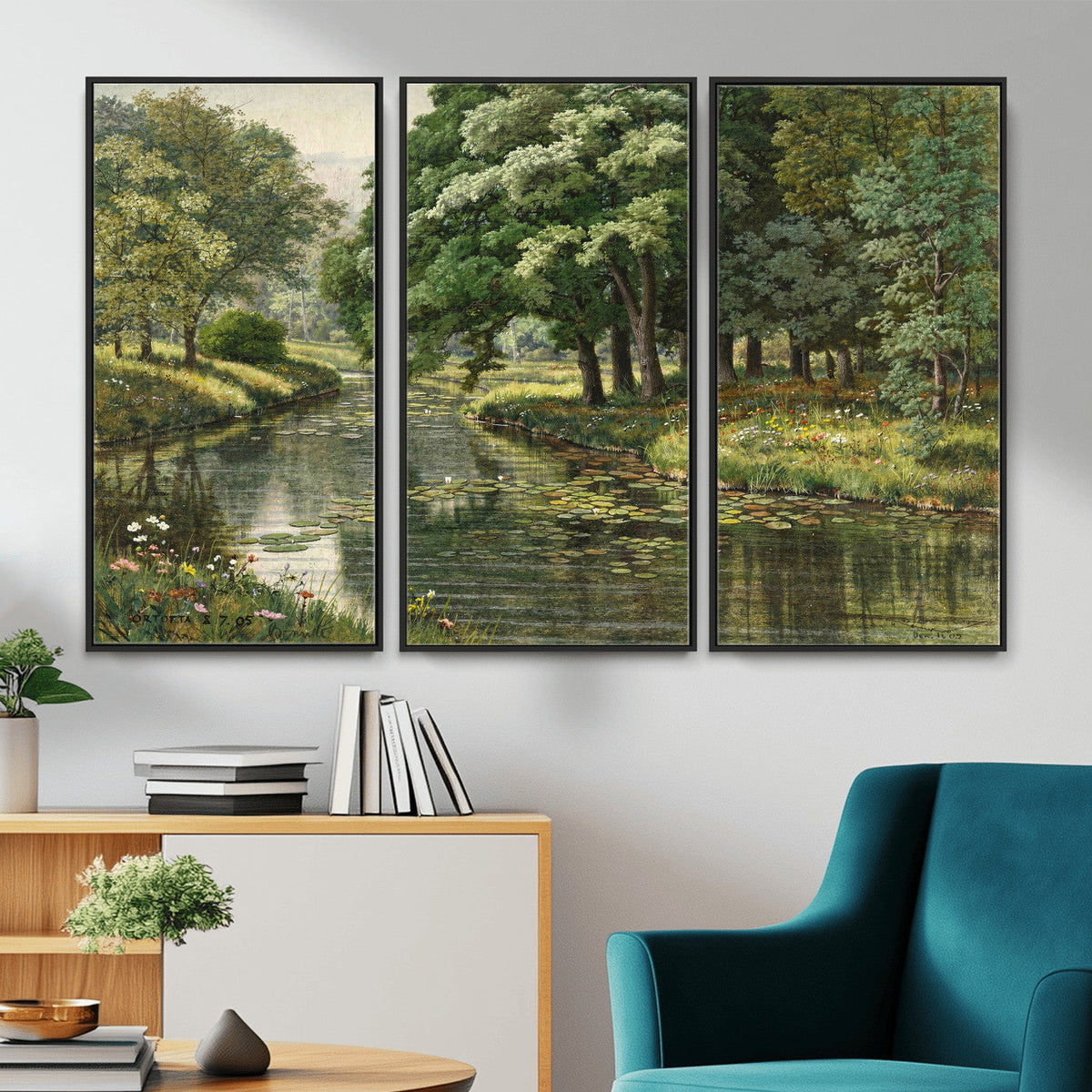 Forest Stream Canvas Wall Art, Peder Monsted A Forest Stream