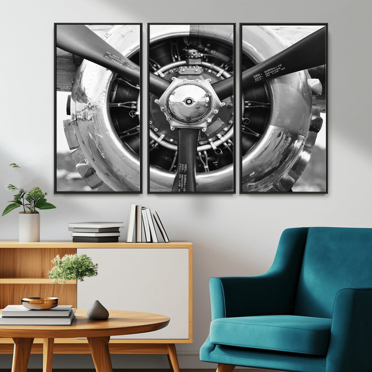 Vintage Airplane Wall Art Canvas Print