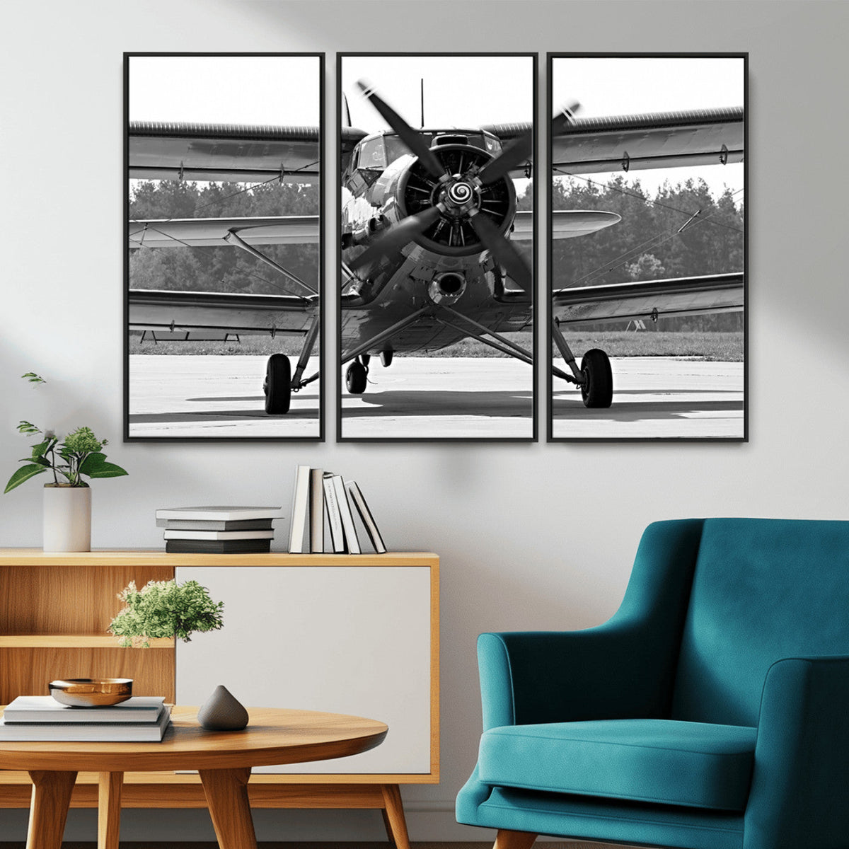 Wall Art Old War Plane Canvas Print