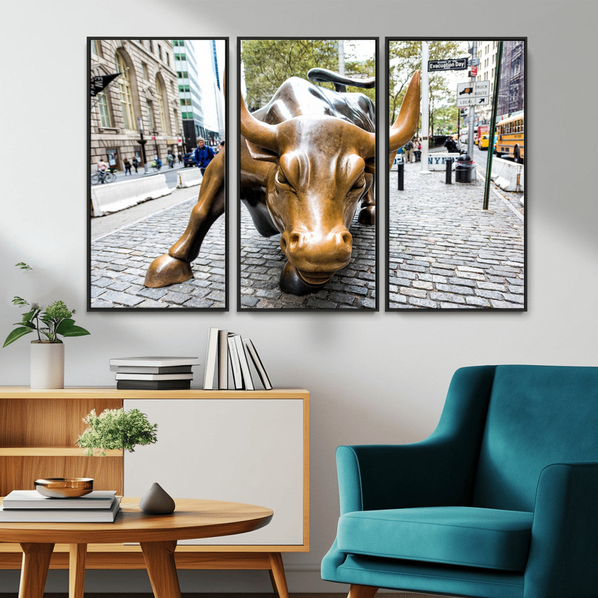 Charging Bull Wall Art Canvas Print