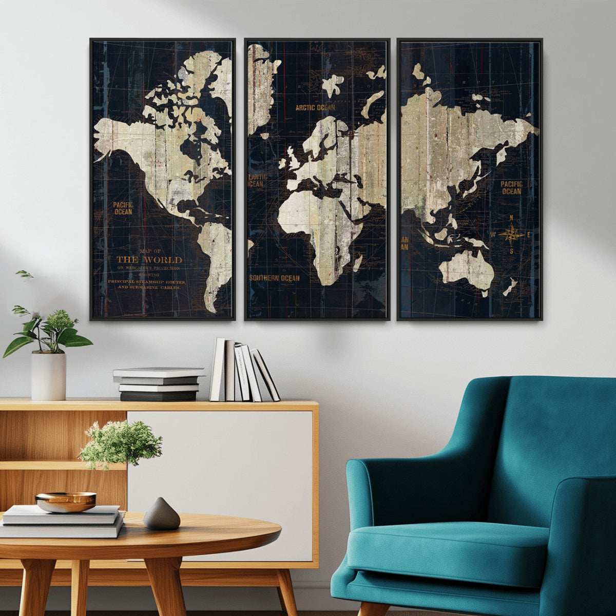 World Map Canvas Print – Detailed Map of the World Wall Art