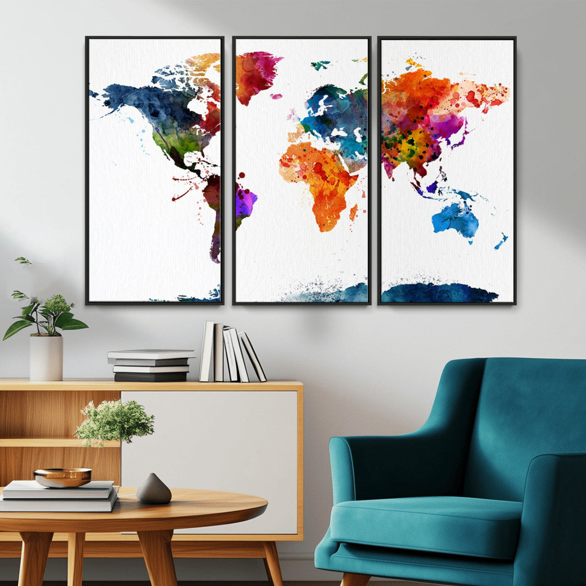 World Map Canvas Print – Detailed Map of the World Wall Art