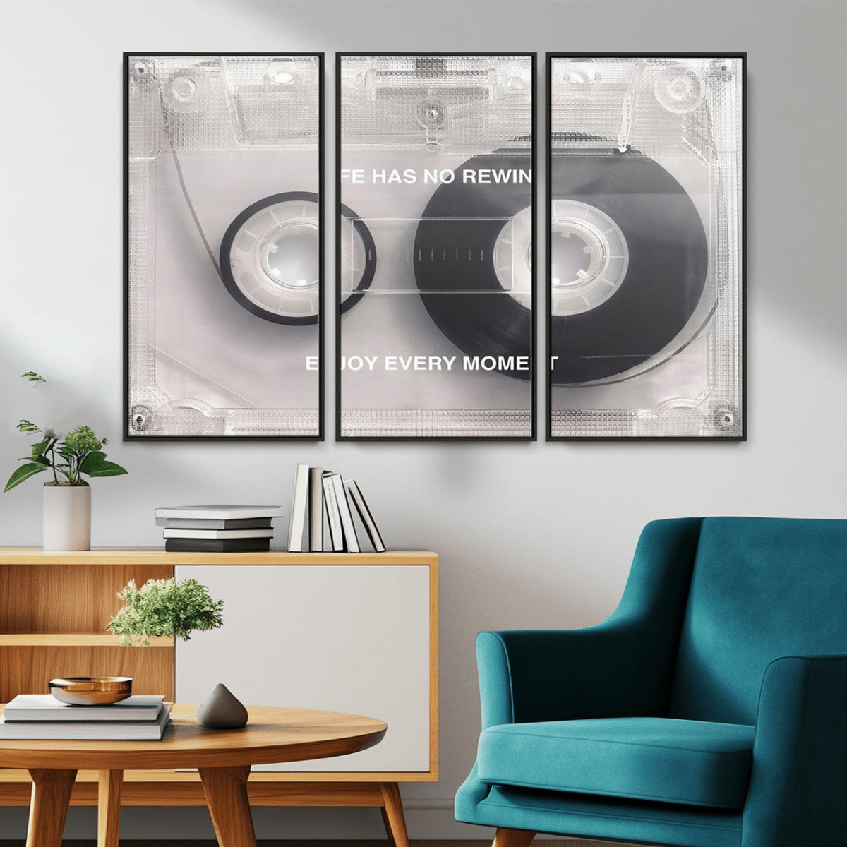 Vintage Cassette Tape Canvas Wall Art - Inspirational 'Life