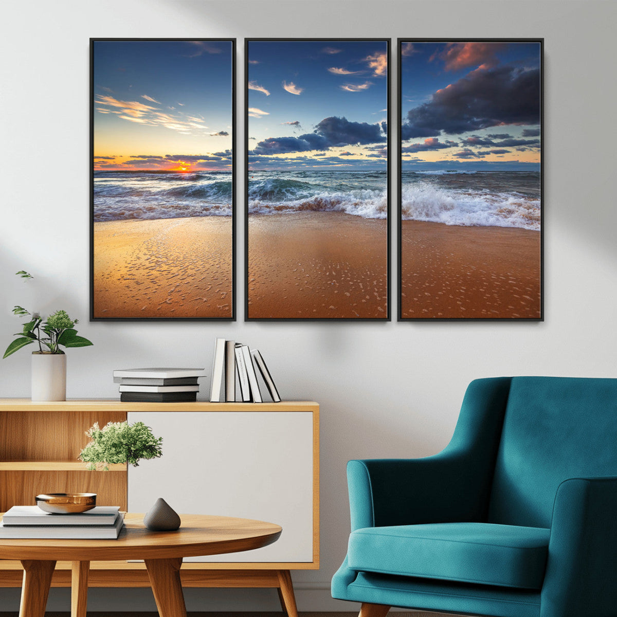 Beach Canvas Wall Art - Coastal Seascape Print for Living