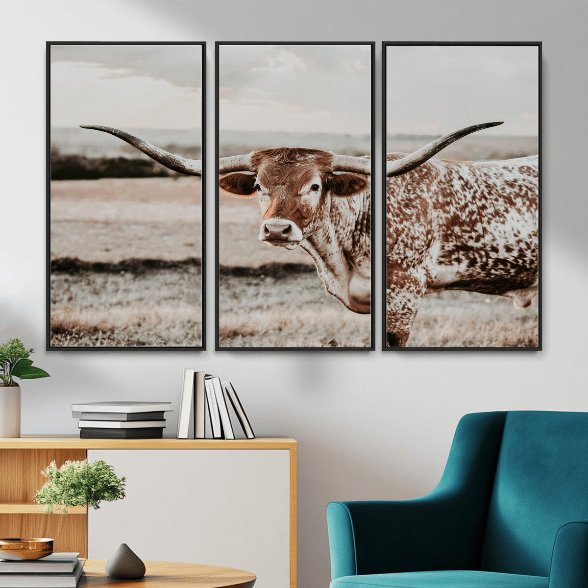 Texas Longhorn Canvas Wall Art Print – Majestic Western