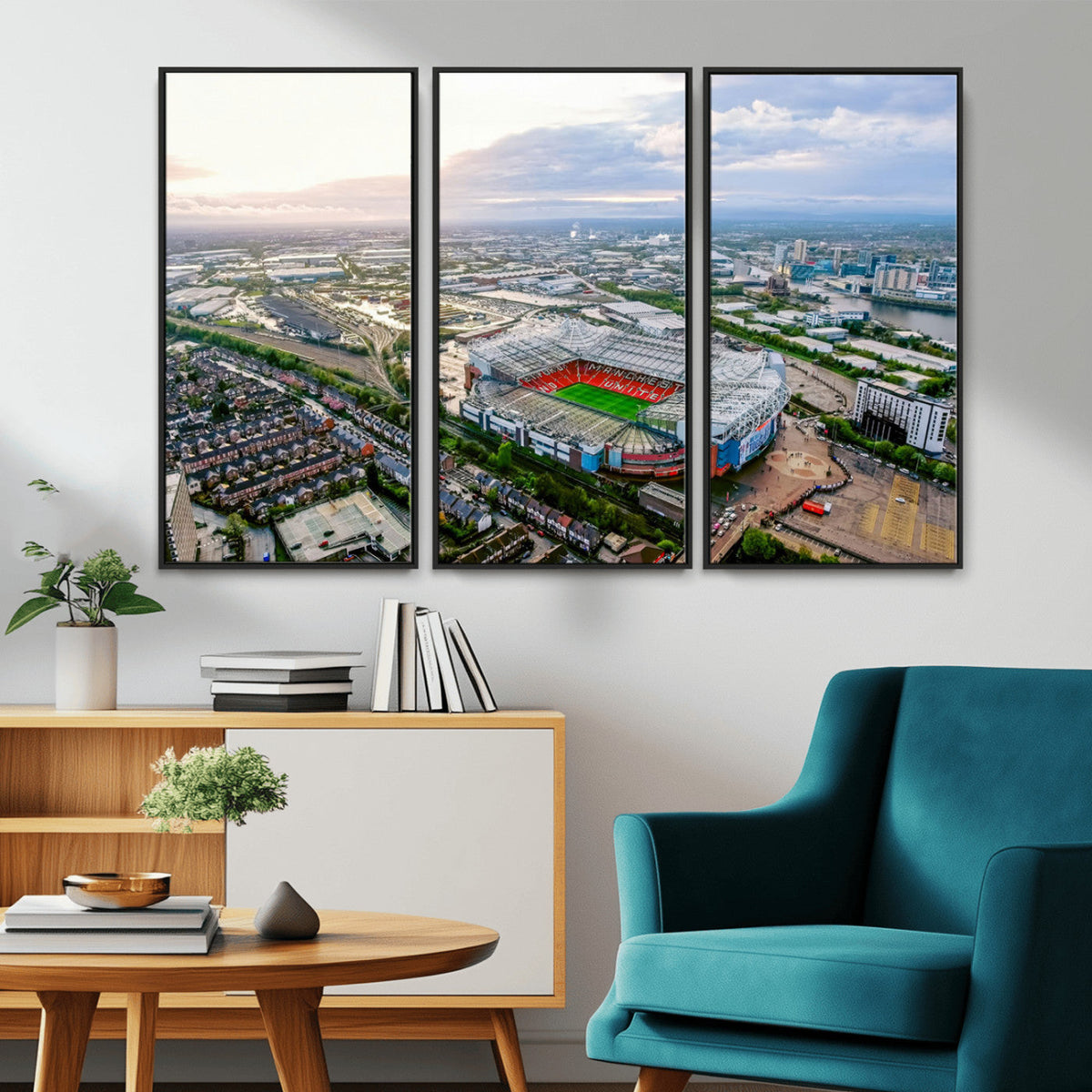 Old Trafford Manchester United Stadium Wall Art Canvas Print