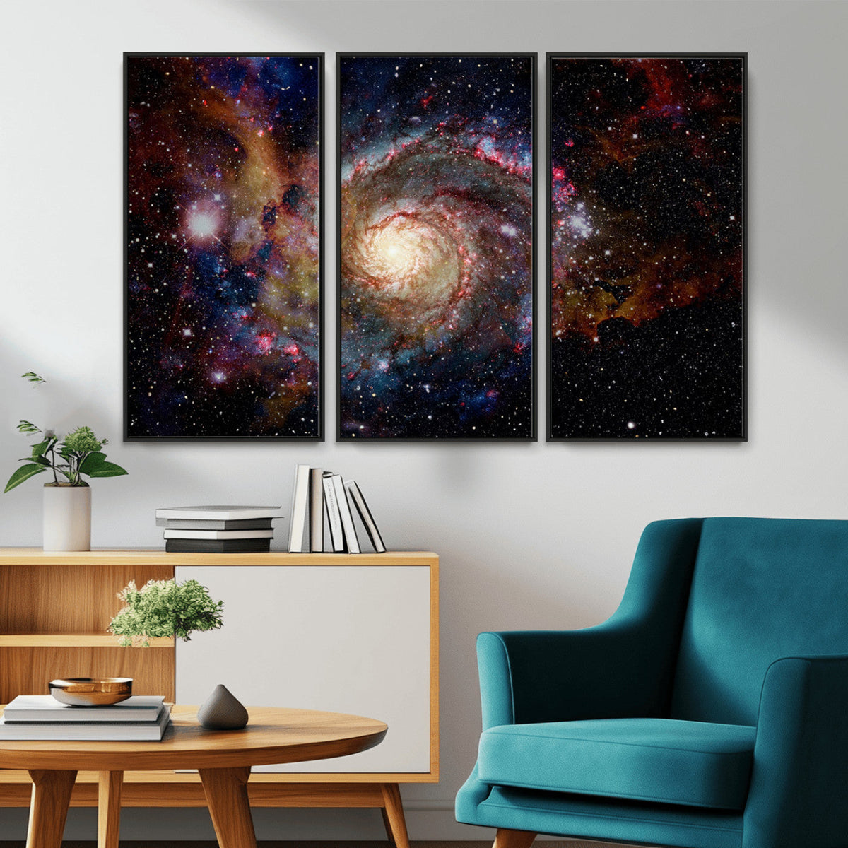 Nebula and Galaxies in Space Wall Art Canvas Print, Spiral