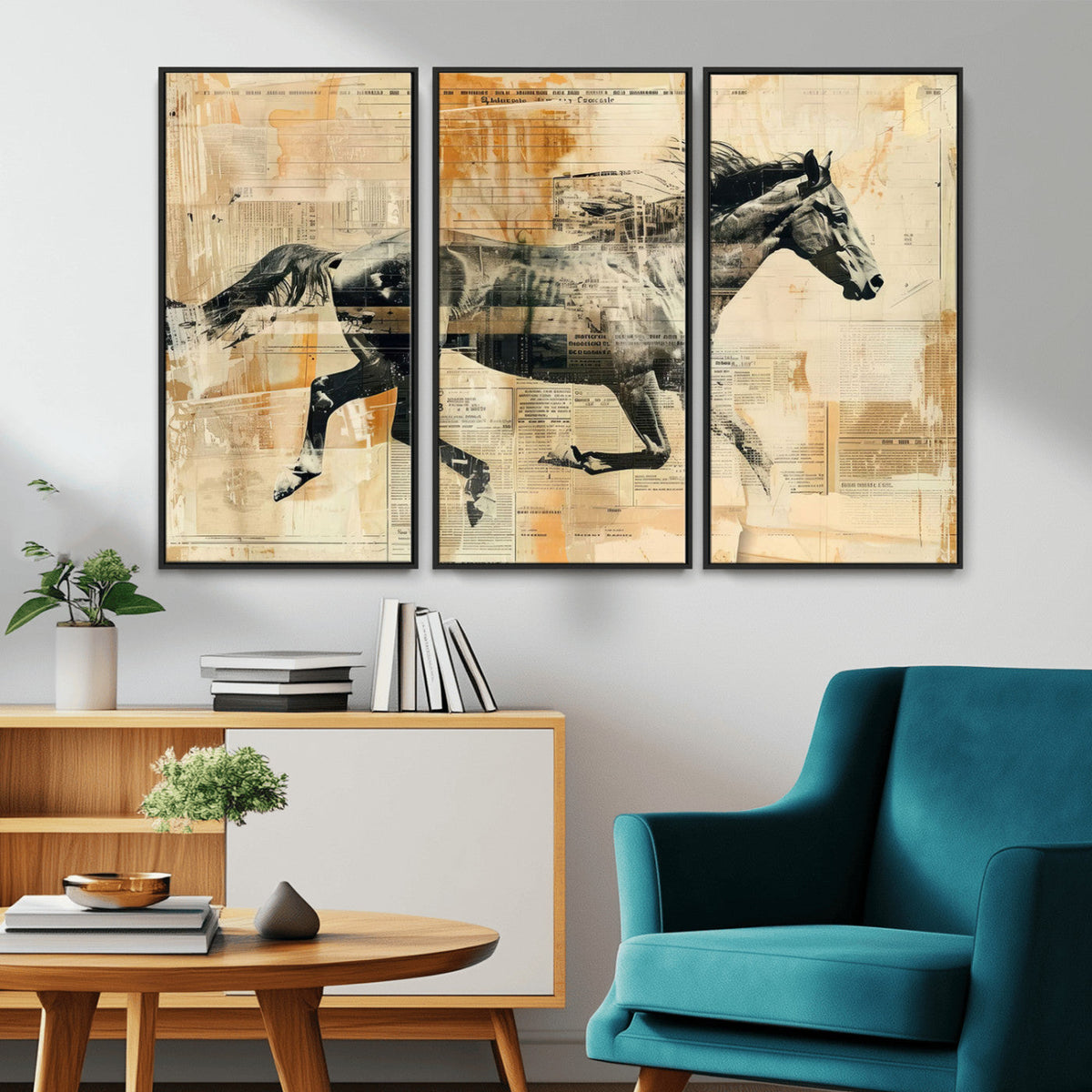 Chines Style Running Horse Western Wall Art | Farmhouse Wall