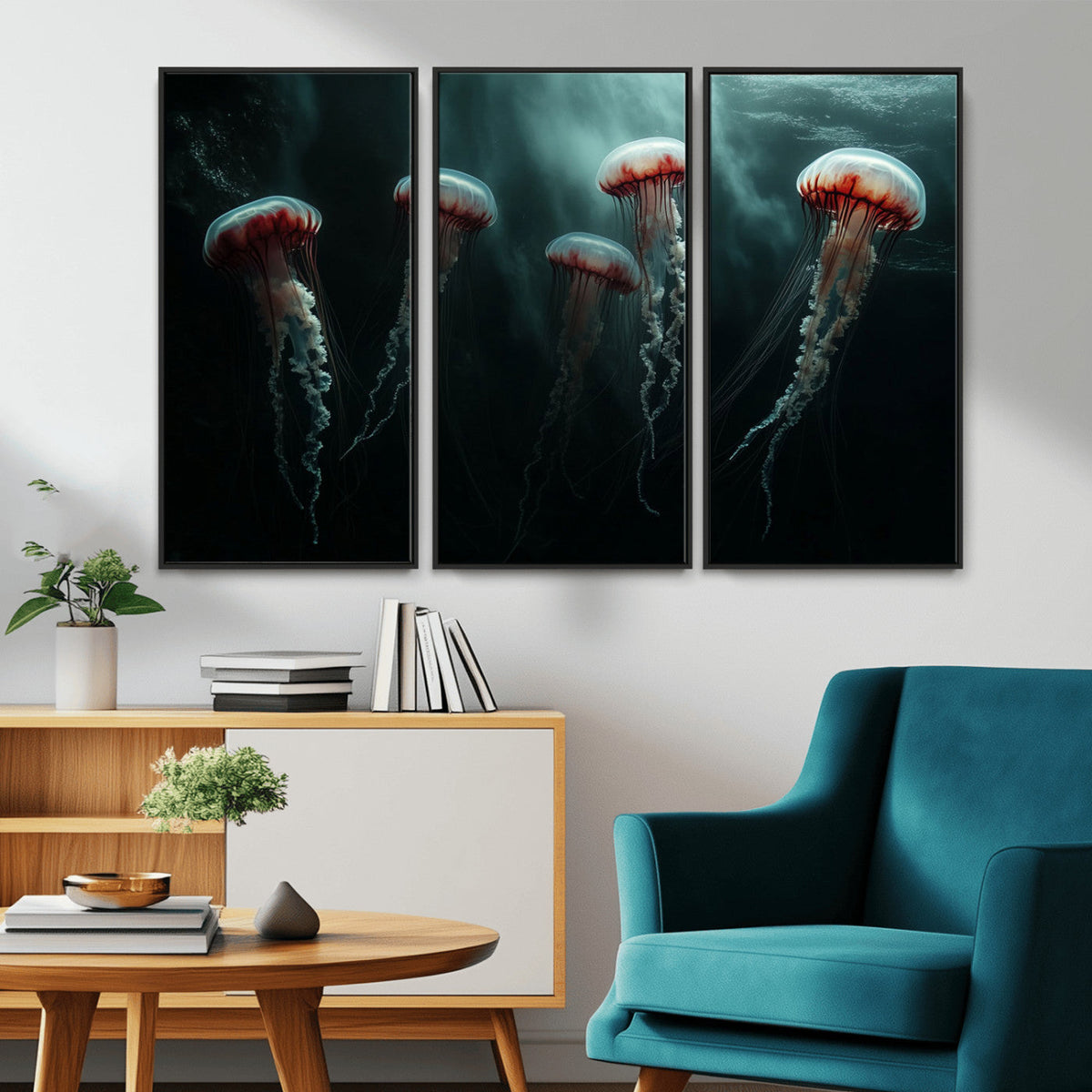 Abstract Jellyfish Wall Art Canvas Print