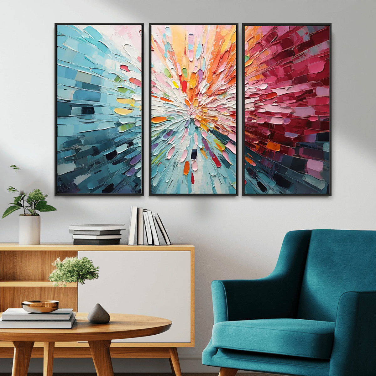 Radiant Bloom Abstract Floral Wall Art Canvas Print -