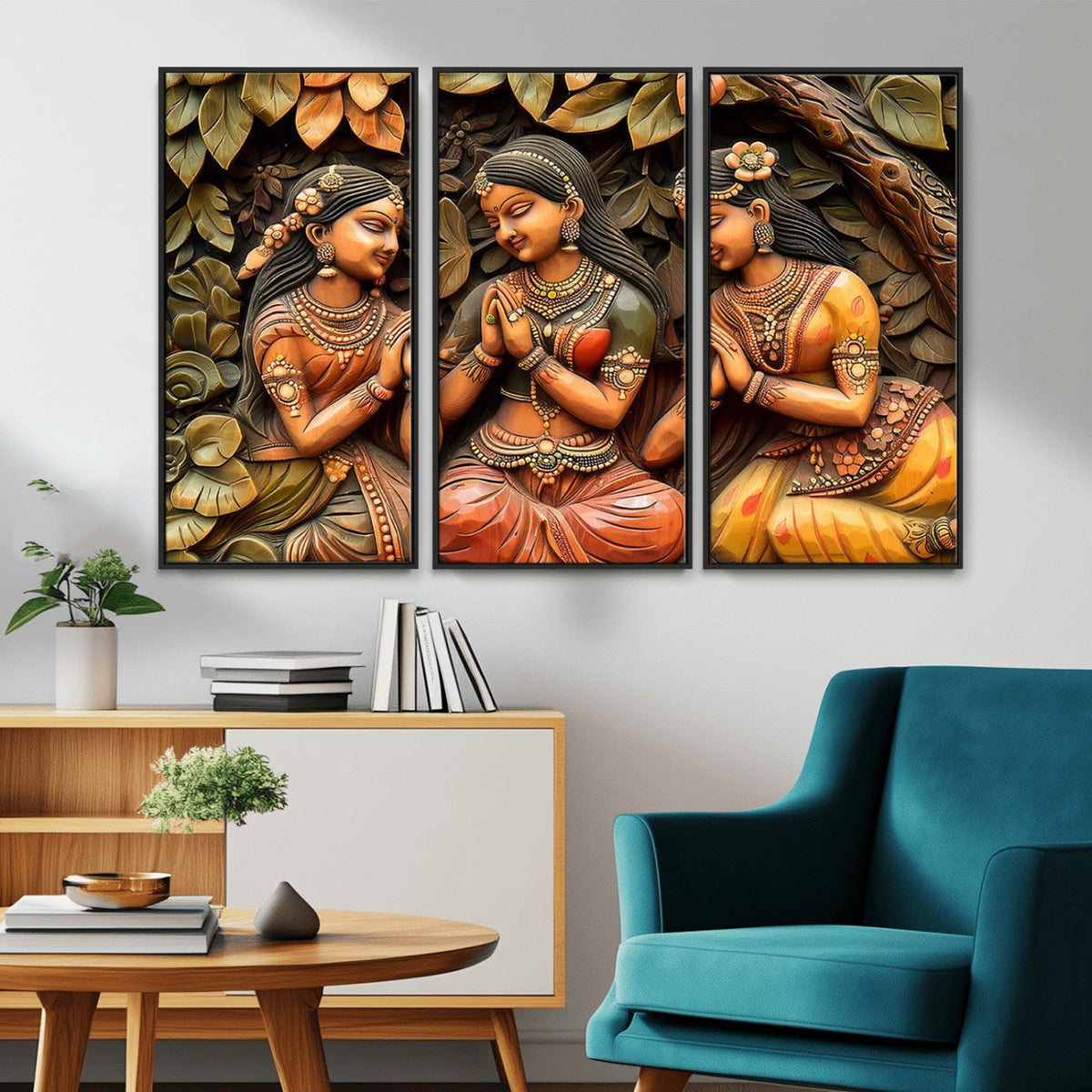 Indian Woman Statue Wall Art Canvas Print