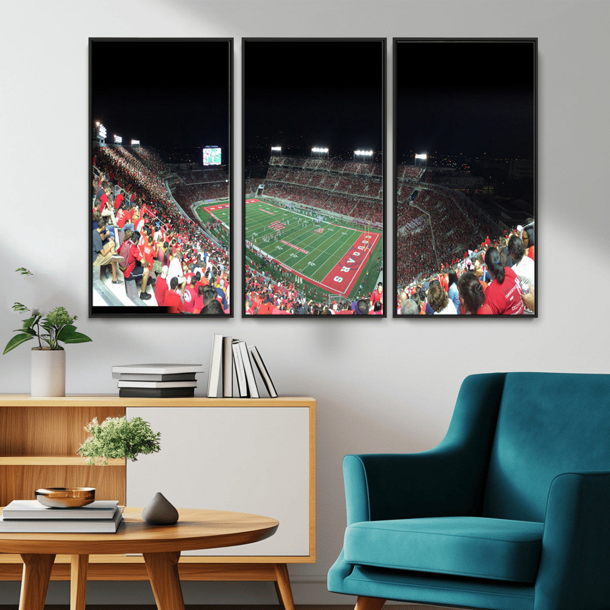Houston Cougars Football Team Print - Houston TDECU Stadium