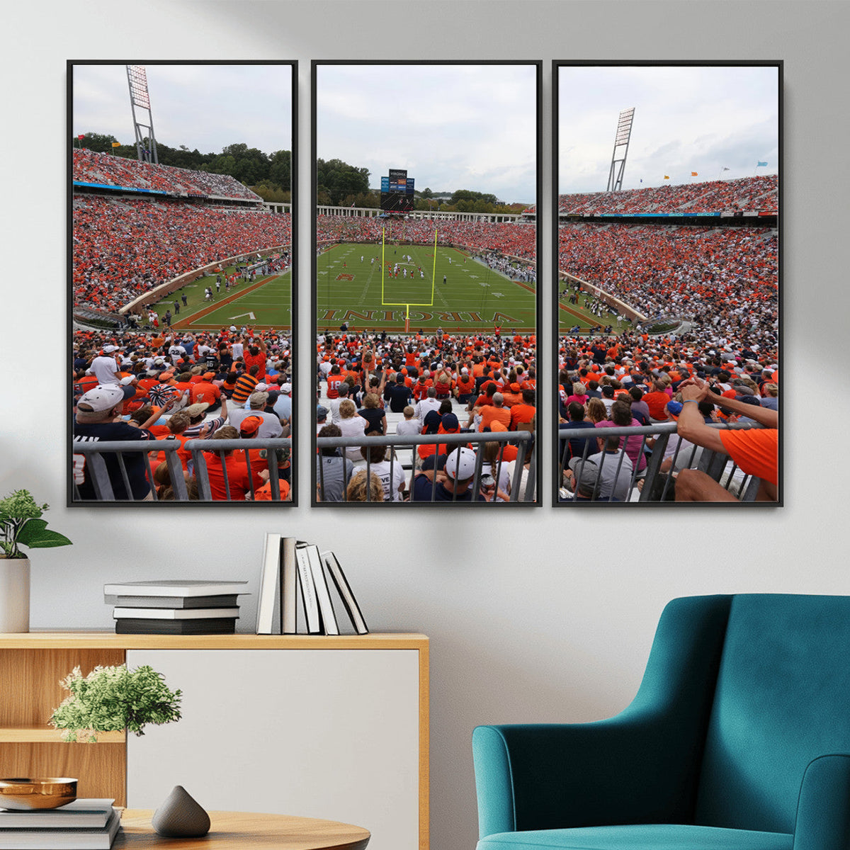 Virginia Cavaliers Football Team Print - Charlottesville Scott Stadium Print Wall Art Canvas