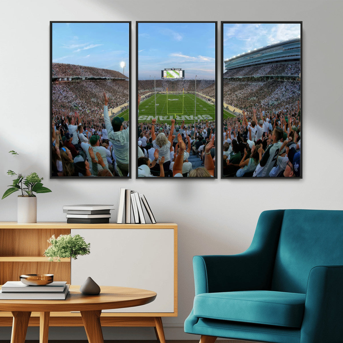 Michigan State Spartans Football Team Art Print - East