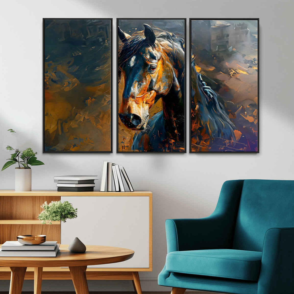 Abstract Horse Wall Art Canvas Print | Farmhouse Wall Decor