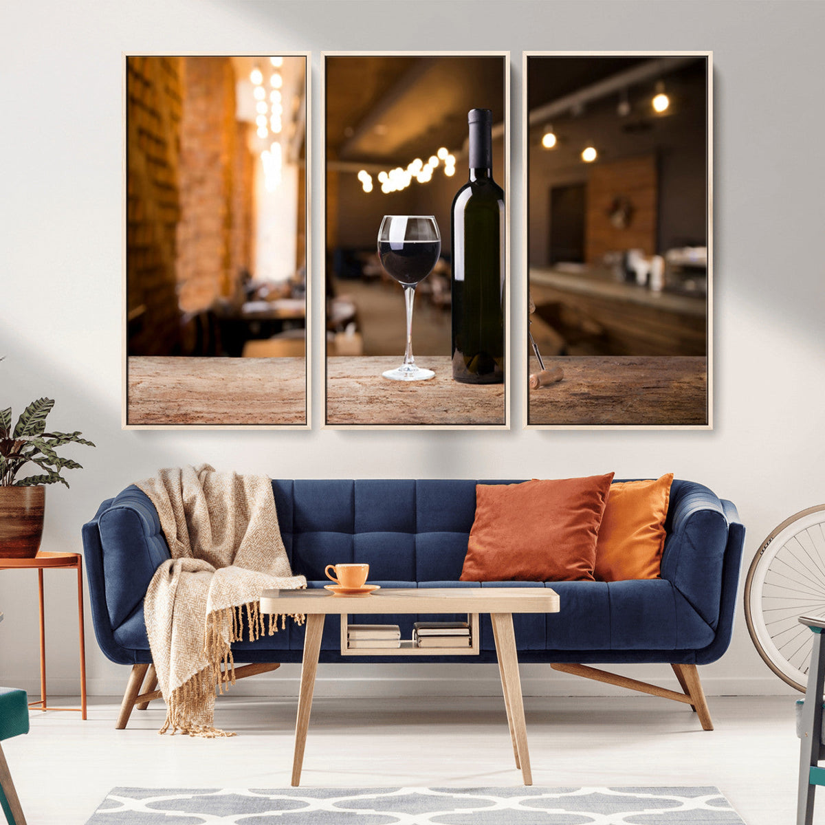 Wine and Bottle Wall Art Canvas Print