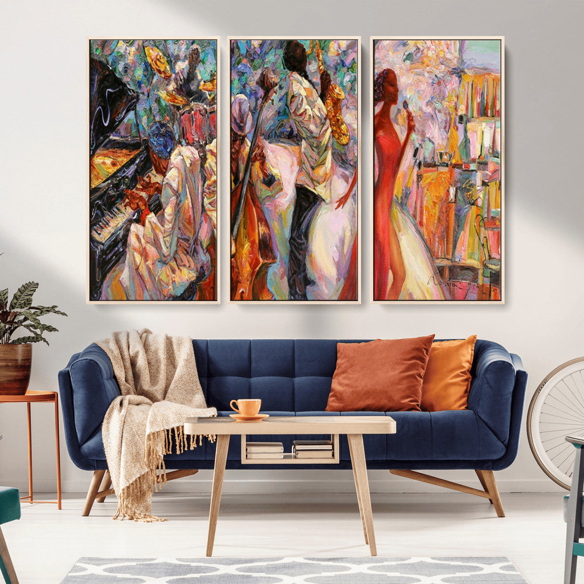 Abstract Afro American Jazz Canvas Wall Art | Music-Inspired