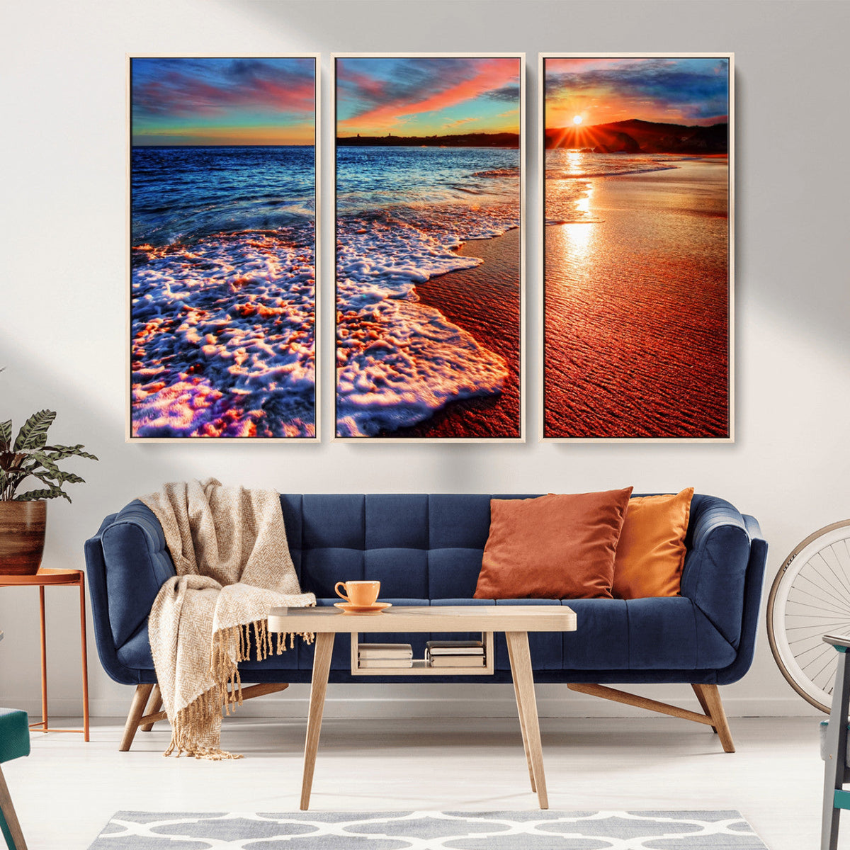 Colorful Coastal Sunset on the Beach Canvas Print, Ocean