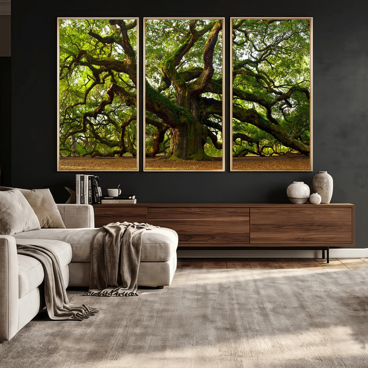 Angel Oak Tree Wall Art Canvas Print | Forest Tree Nature