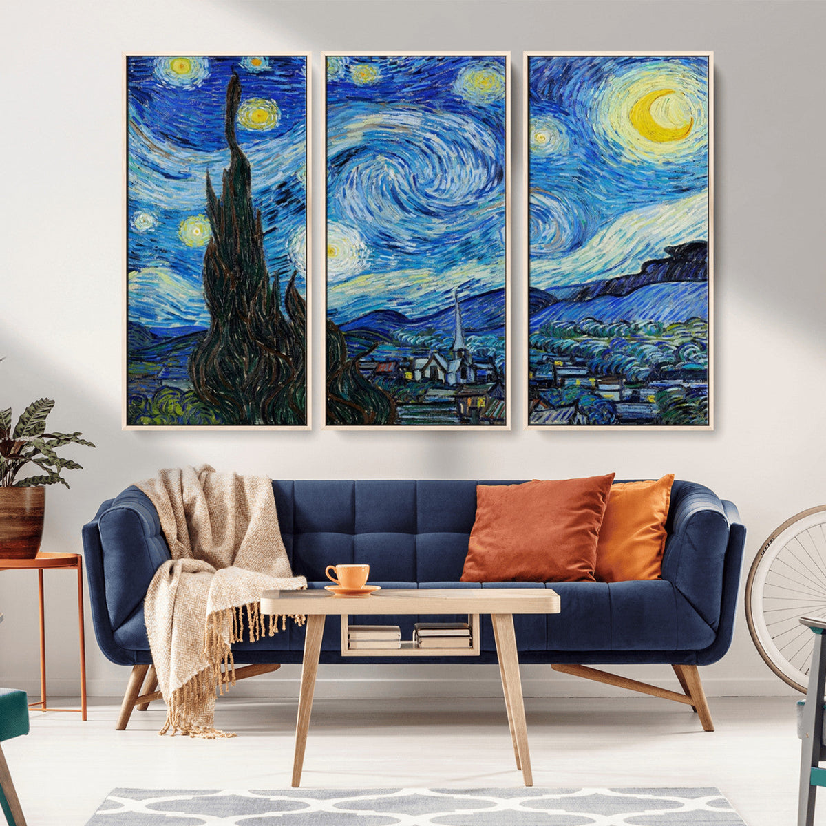 Vincent Van Gogh The Starry Night Abstract Wall Art Canvas