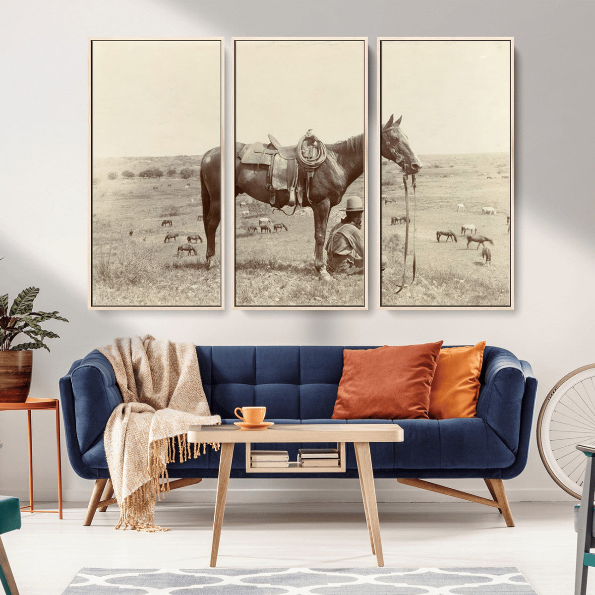 Cowboy Wall Art - Western Horse Canvas Print - Vintage