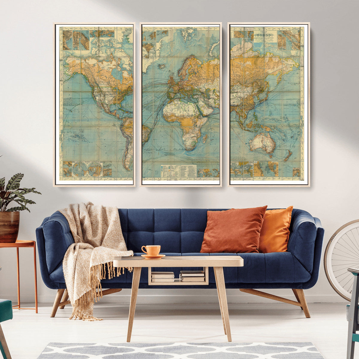 Push Pin World Map Canvas Print – Travel Tracker Wall Art