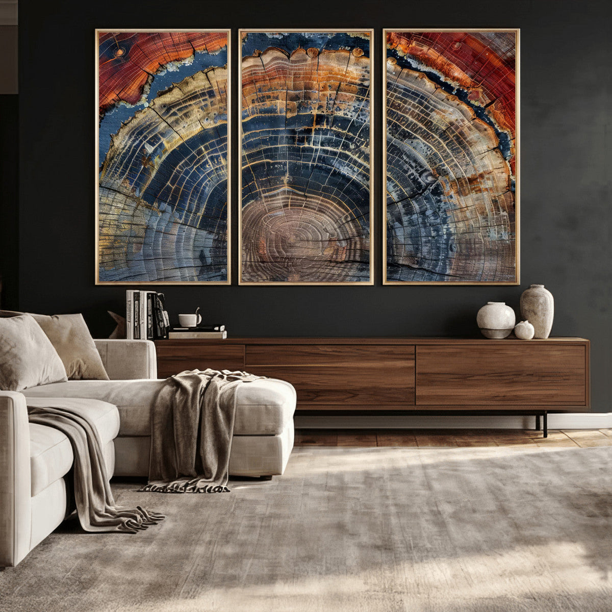 Abstract Tree Ring Wall Art Canvas Print