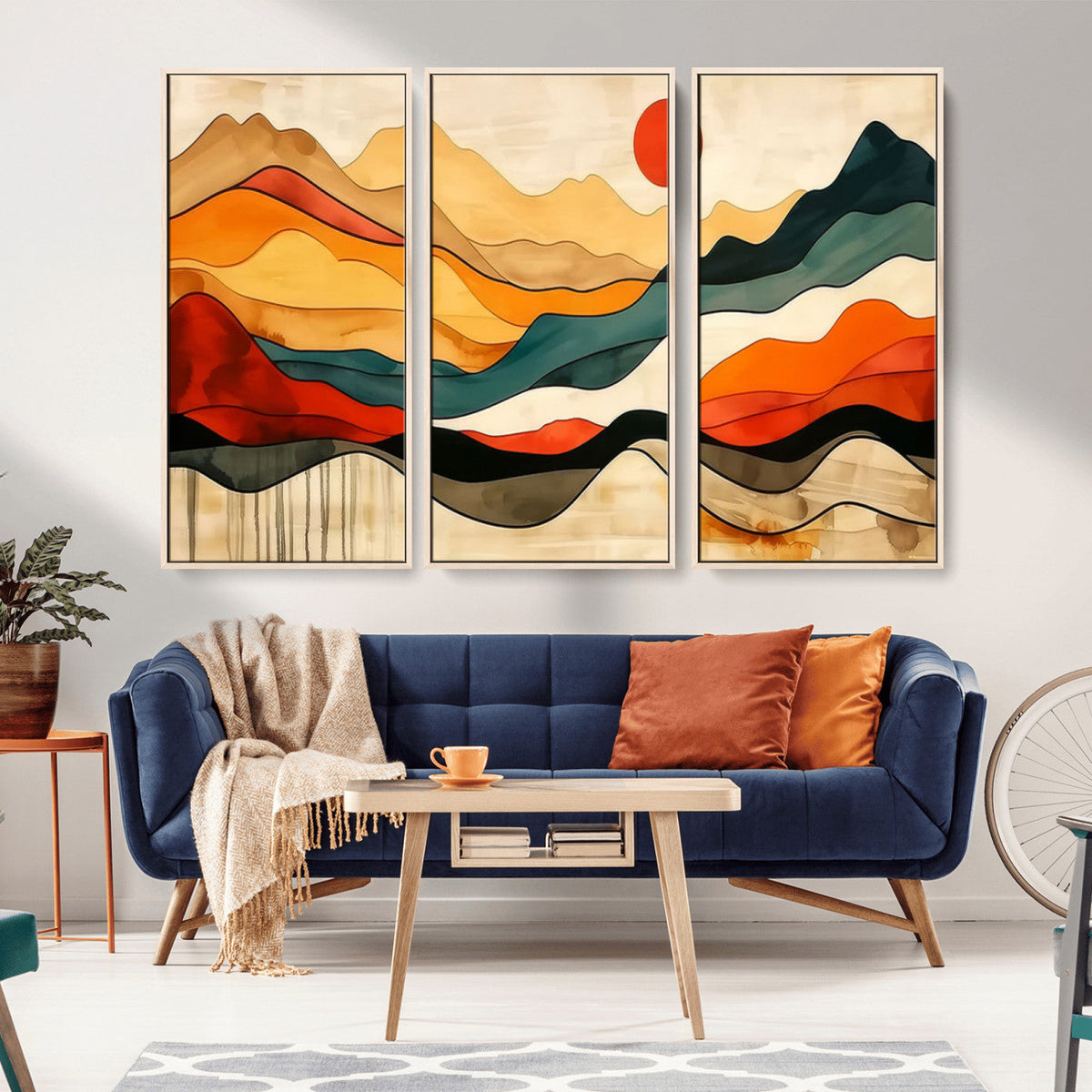 Mid Century Wall Art Print - Abstract Woodland Print -