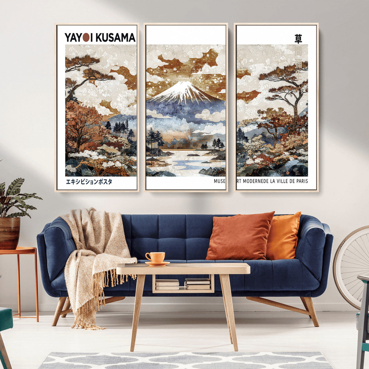 Modern Japanese Wall Art Canvas Print – Framed Abstract