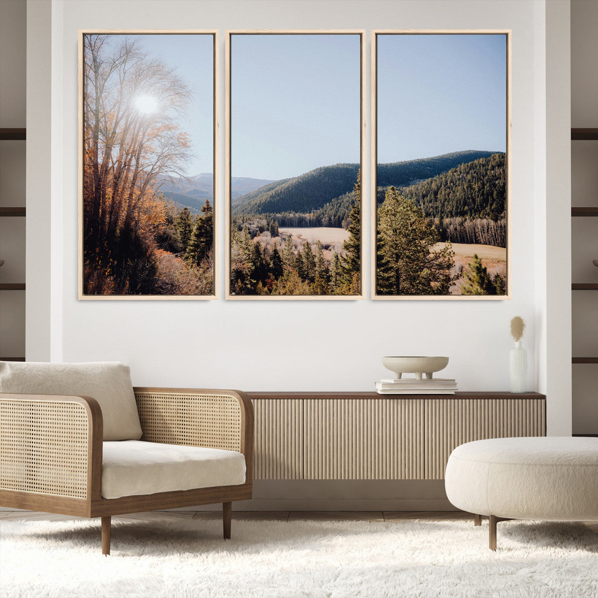 Rustic Landscape Wall Art Canvas Print – Serene Valley Scene