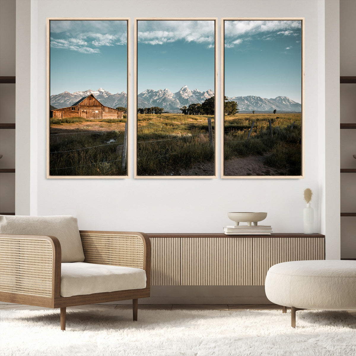 Rustic Farmhouse Wall Art Canvas Print – Teton Range Mormon