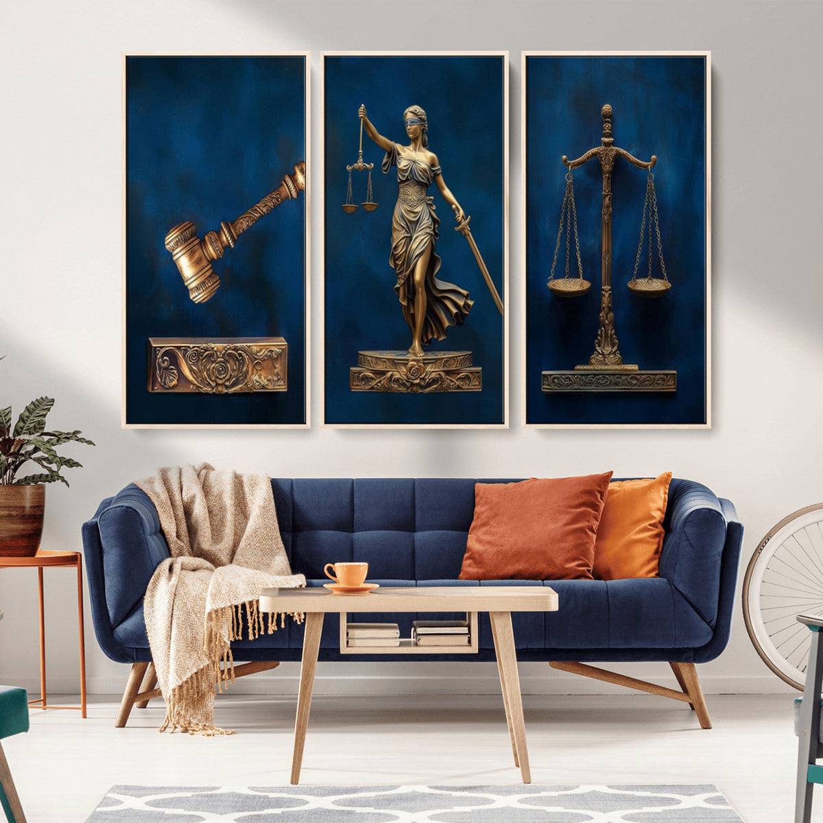 Lady Justice Wall Art Canvas Print – Elegant Gold Legal