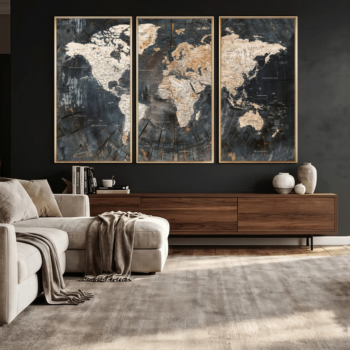 World Map Canvas Print – Detailed Map of the World Wall Art