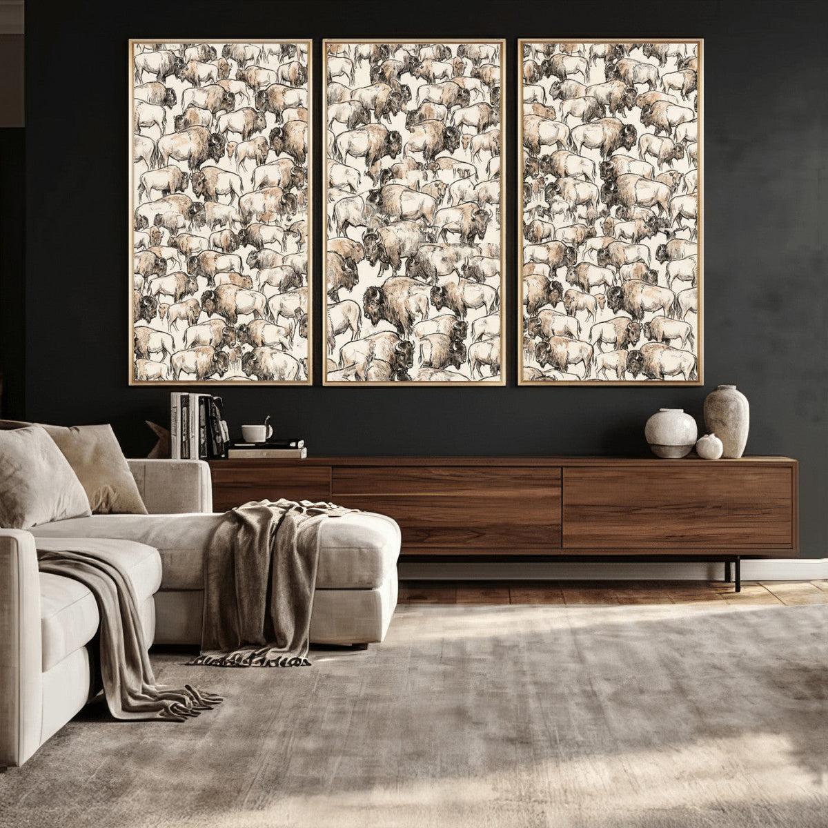 American Bison Canvas Print - Abstract Buffalo Wall Art