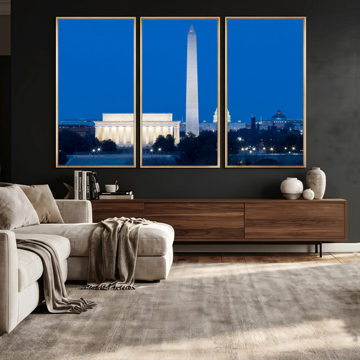 Washington DC Skyline Wall Art Canvas Print – Lincoln