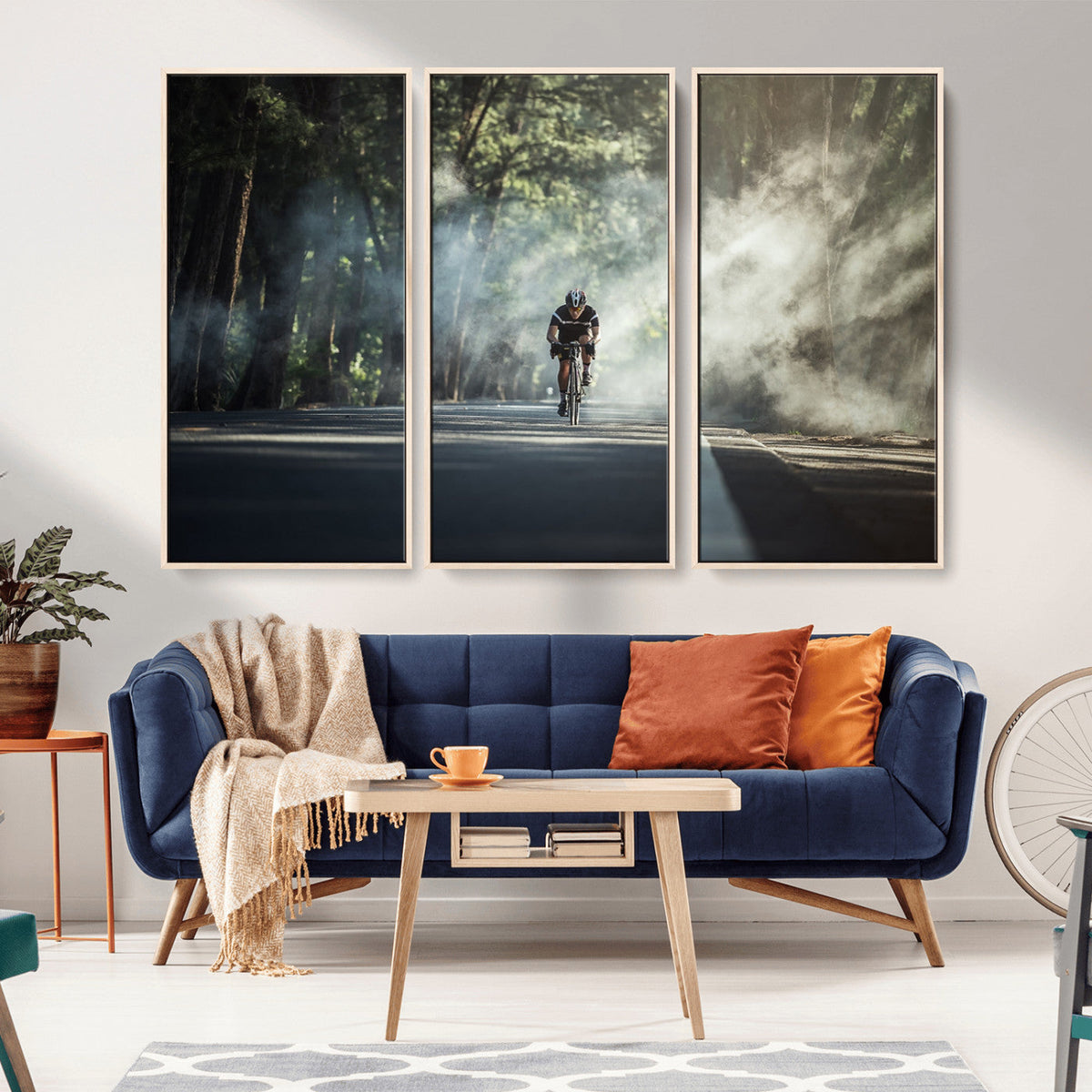 Cycling Road Bike in the Morning, Cycling Road Bike Canvas