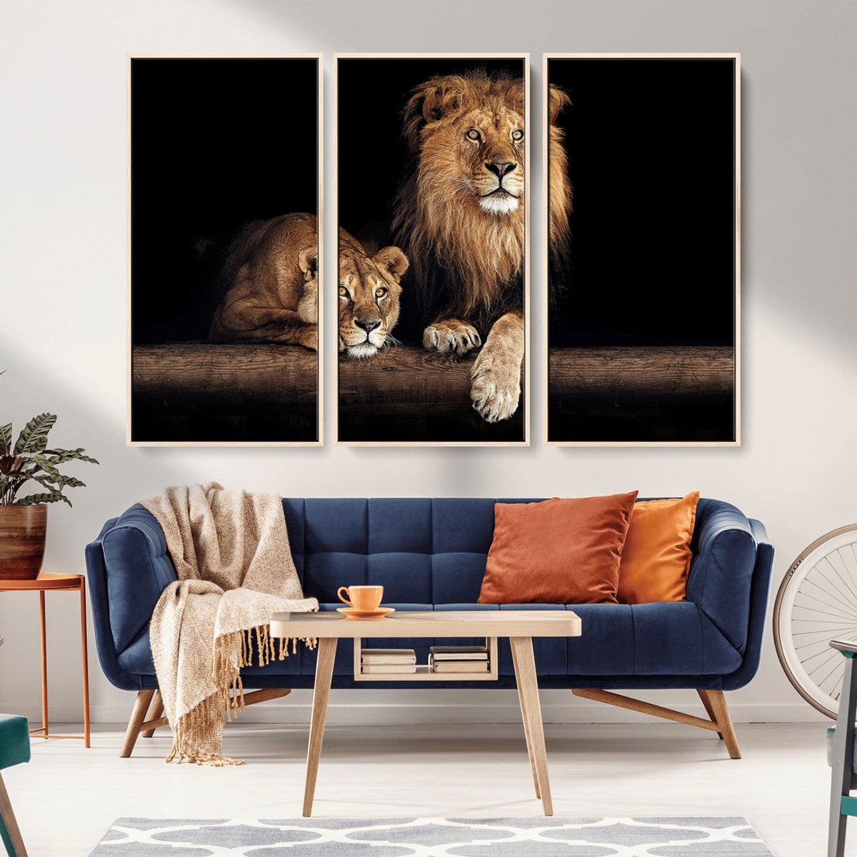 Lion Canvas Wall Art – Majestic Animal Print Artwork for