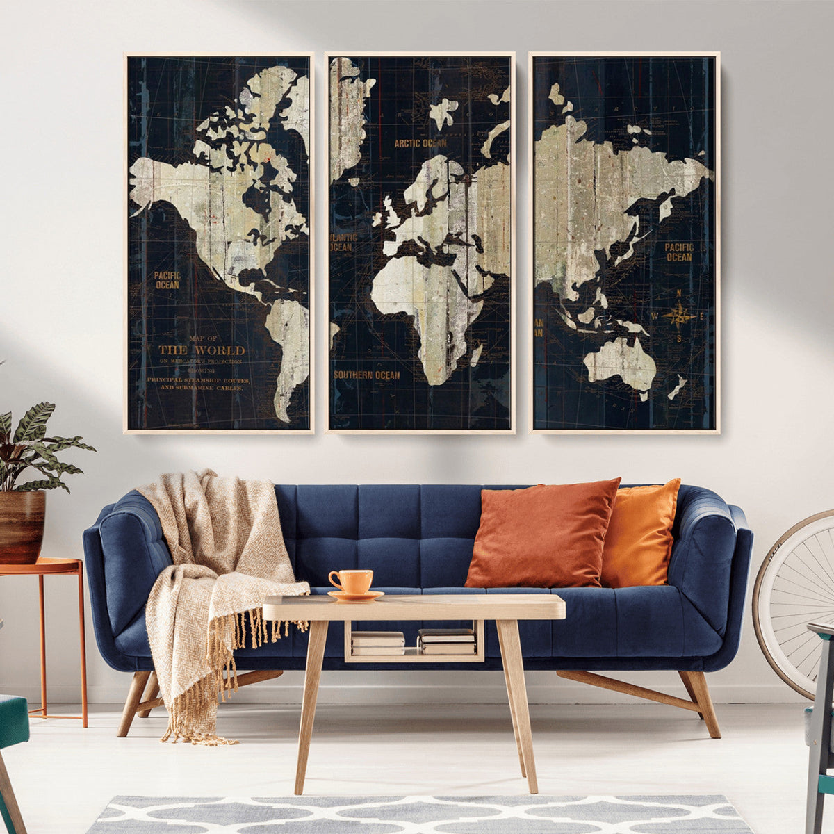 World Map Canvas Print – Detailed Map of the World Wall Art