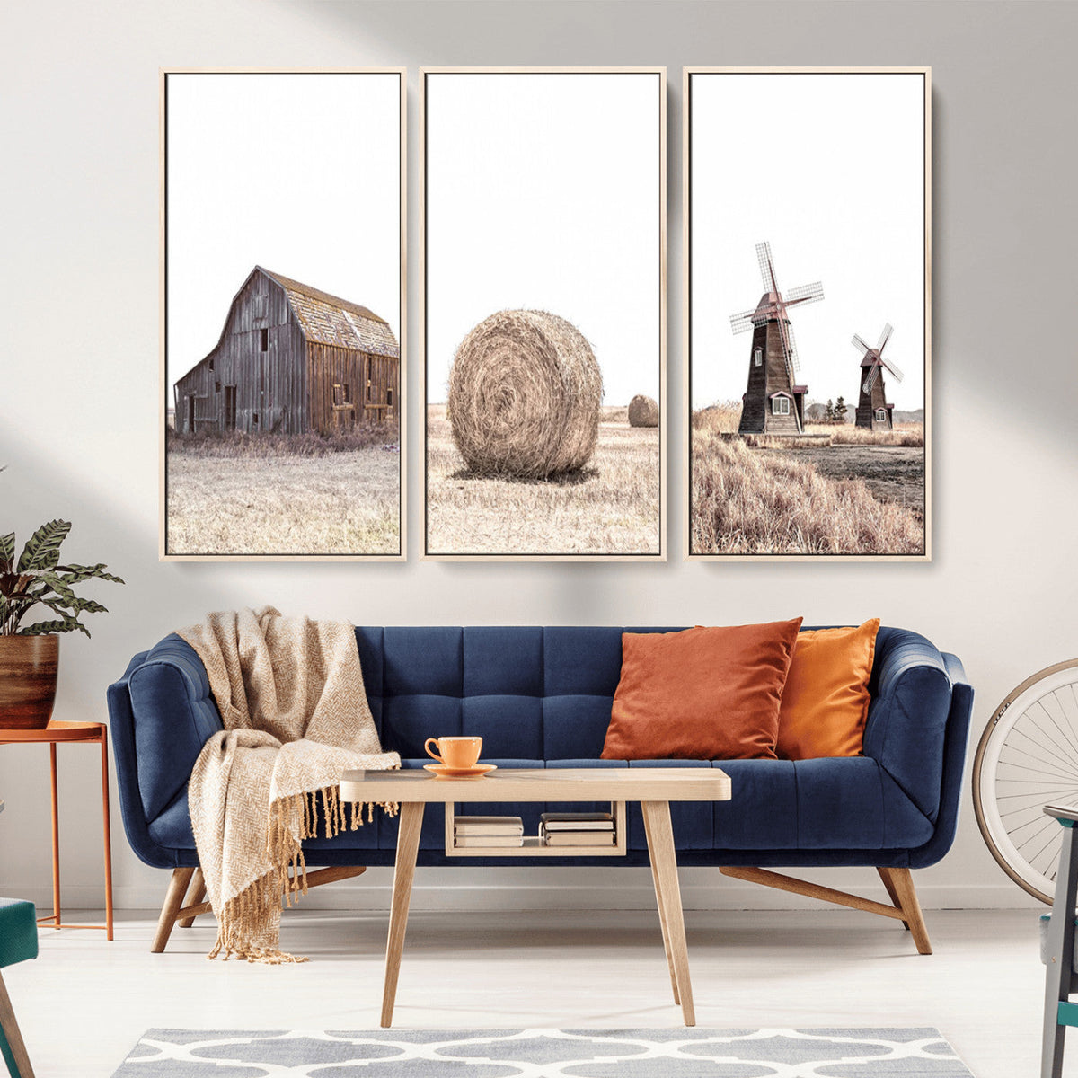 Farm Prints Set, Set of 3 Farmhouse Wall Art, Country House