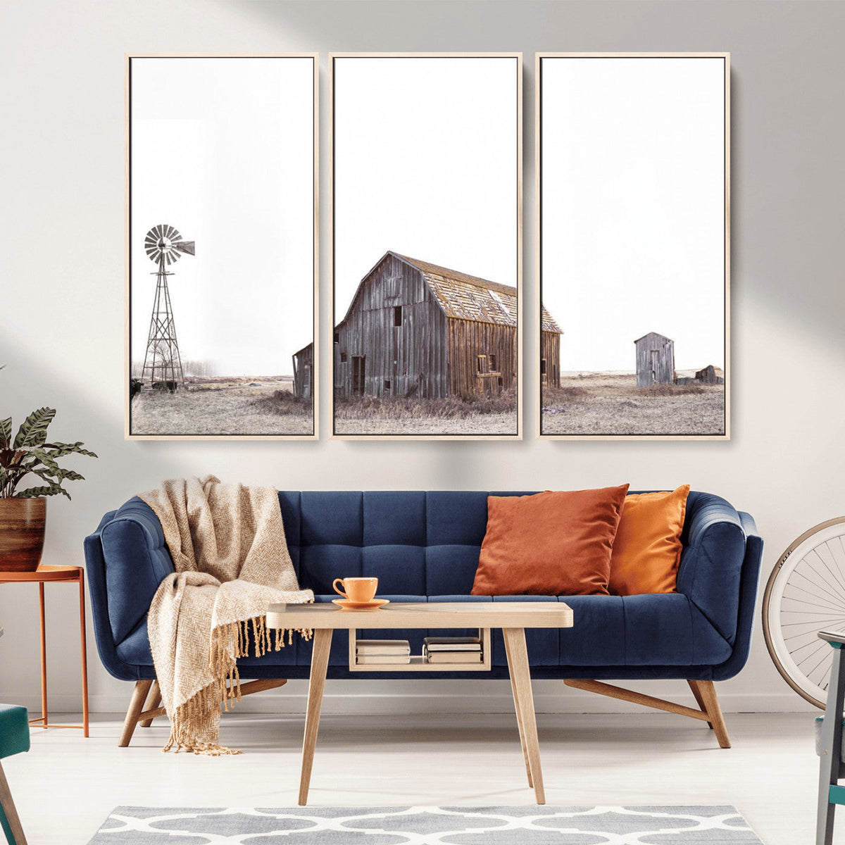 Set of 3 Rustic Farmhouse Wall Art Prints – Country Barn,