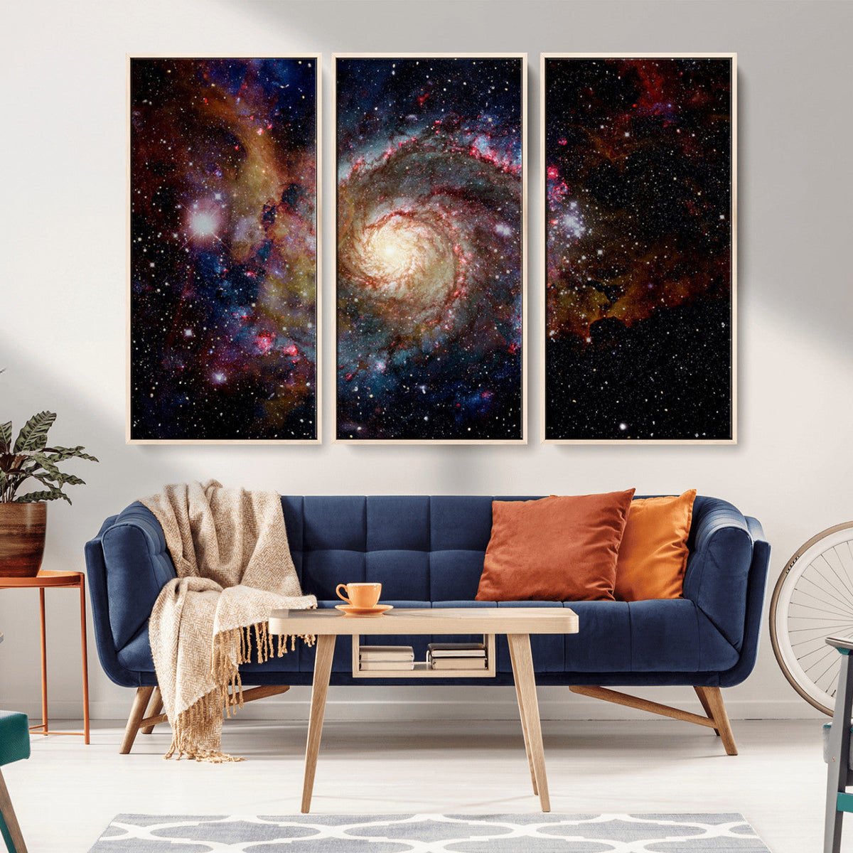 Nebula and Galaxies in Space Wall Art Canvas Print, Spiral