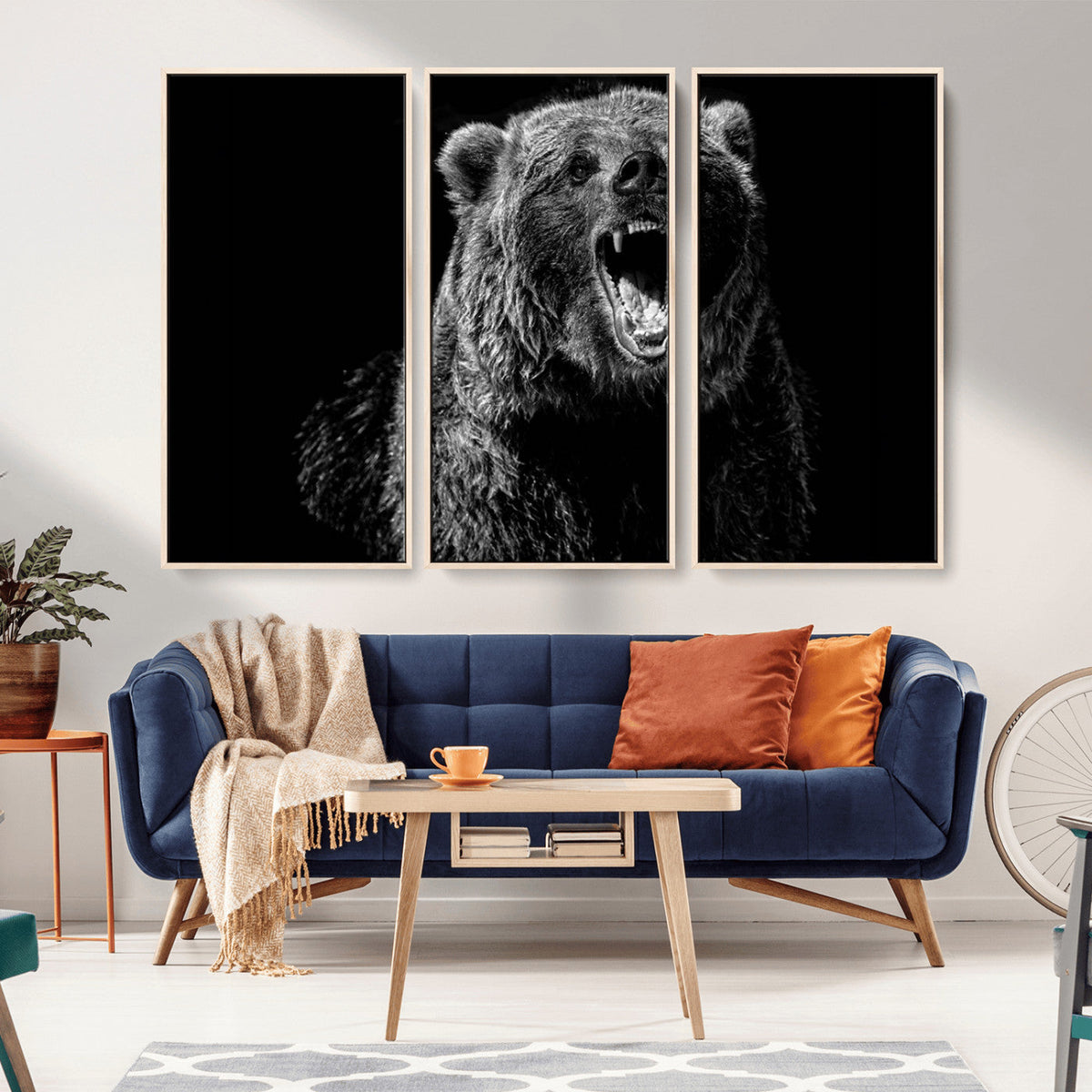 Bear Canvas Print | Wildlife Wall Art for Cabin Decor |