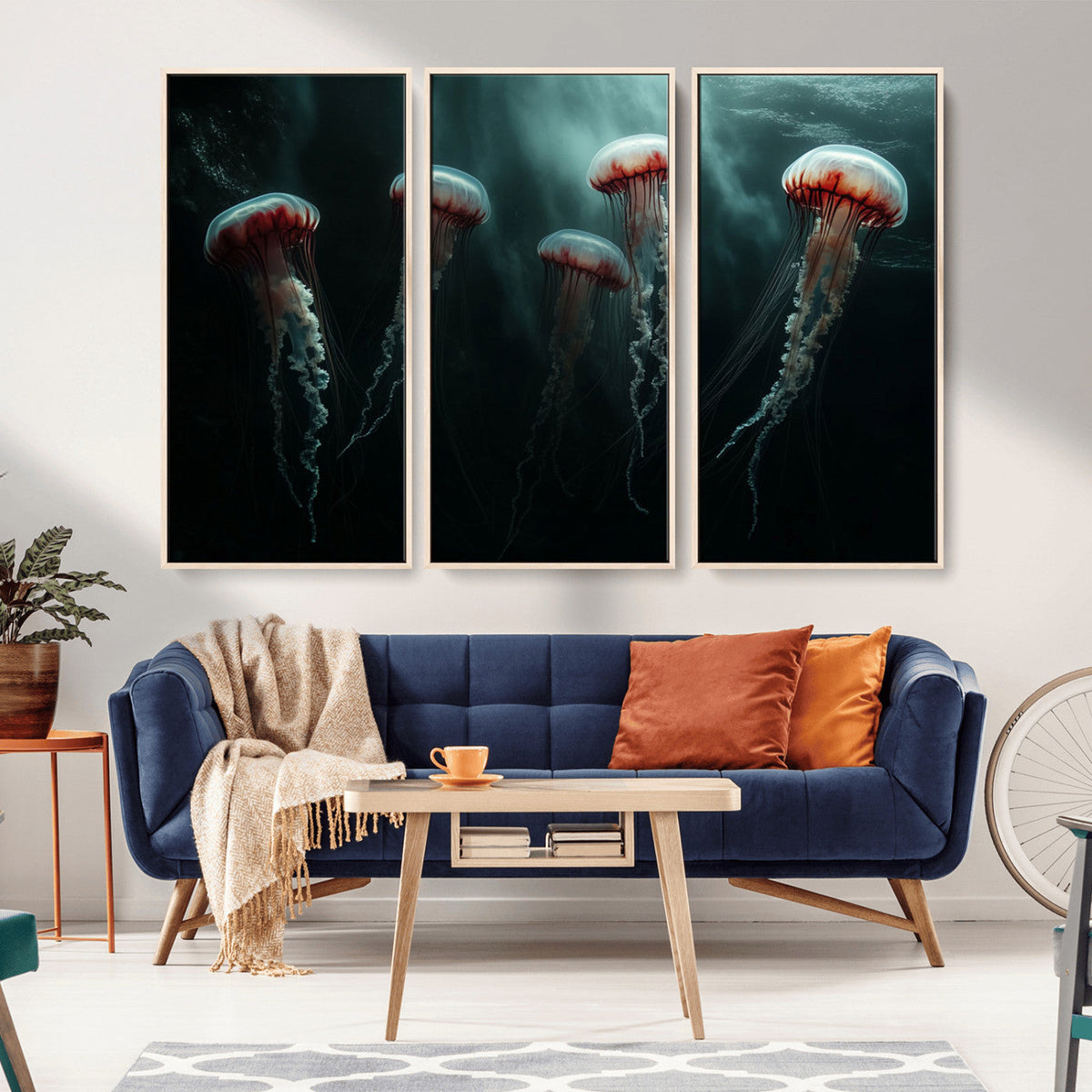 Abstract Jellyfish Wall Art Canvas Print
